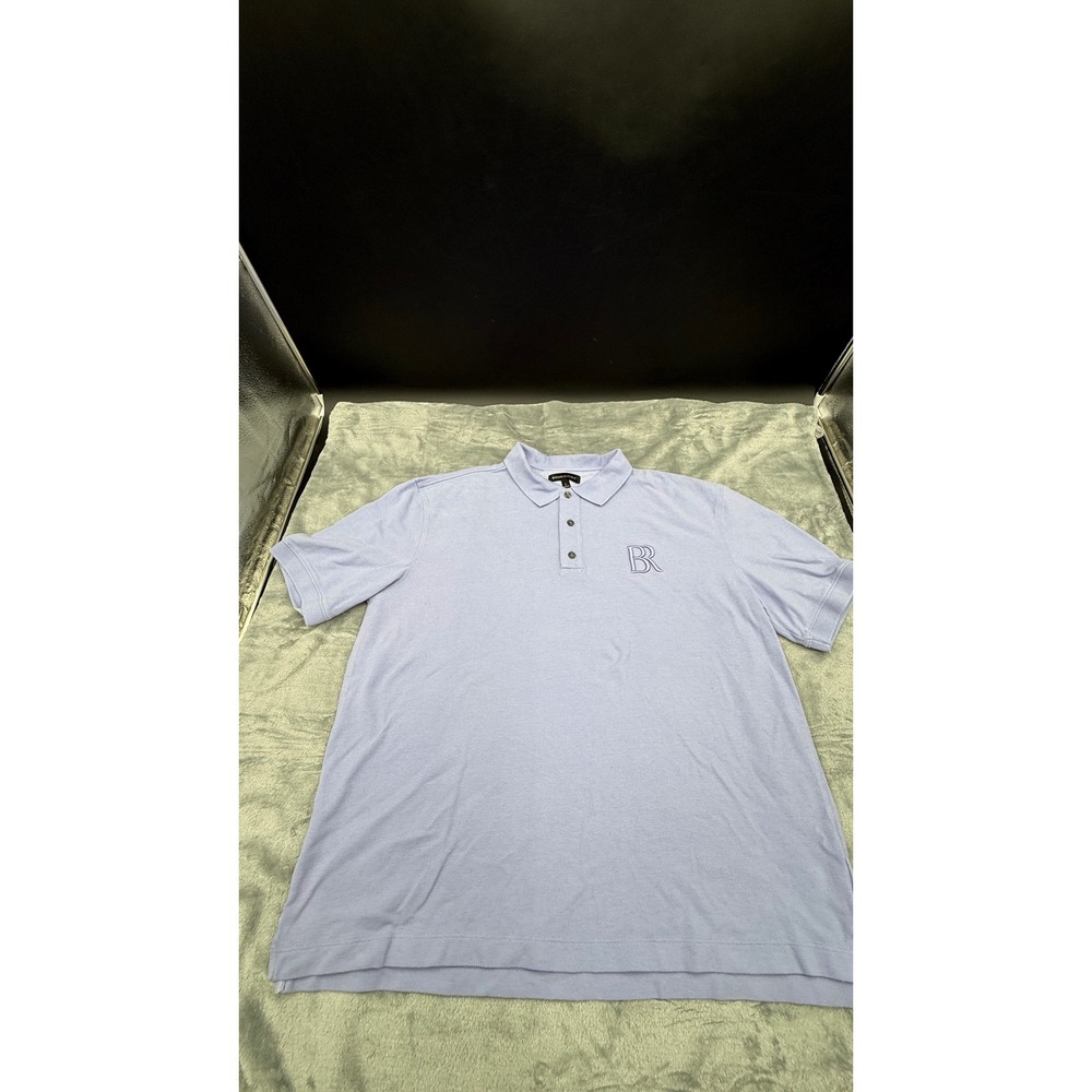 Banana Republic Men's Polo Shirt Size L Light Blue Embroidered BR Logo Cotton